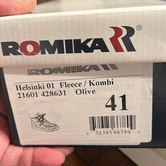 NIB Romika Womens Sz 9 Helsinki 01 Ankle Fleece Faux Fur Boot Olive Green Lace - Picture 6 of 6